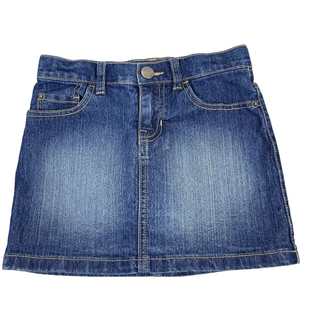 Est. 1989 Denim Skirt Adjustable Waistband Medium Wash Girls Size 6X/7 E…